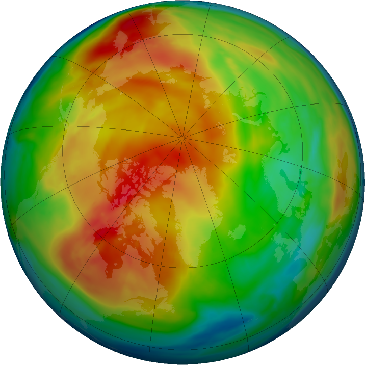 Arctic ozone map for 19 January 2021